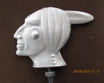 indian head, vintage, hotrod, ratrod, car hood ornament