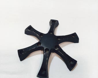 Vintage Dansk Black Candle Holder, Design with light, Dansk Star burst, Tiny taper candle holder, Mid Century modern candle holder