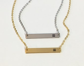 Equality Necklace, Women's March Necklace, Equal Rights Necklace, Love Is Love, Women's Rights, Civil Rights, Equal Symbol, Feminist Jewelry