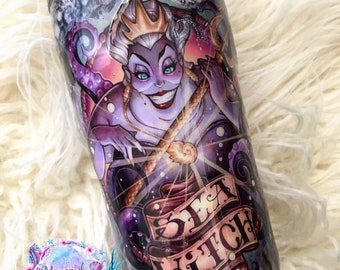 The Bad Girls of Disney/ Sea Witch/ Villains/ Ursula/ Glitter Tumbler/ Glitter Dipped