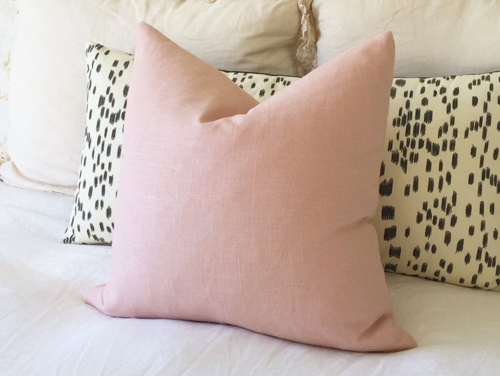 Blush Linen Pillow Cover Blush Pillow Rose Pillow Pink