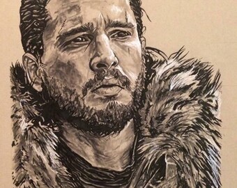 Game of Thrones Jon Snow Portrait Original Artwork
