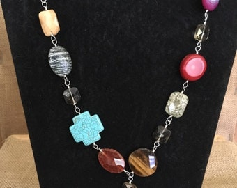 Various semi-precious stone necklace.