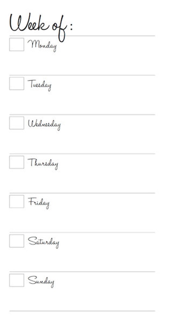 Week on One Page: Printable Weekly Planner Pages Undated