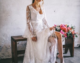 Primrose Gown / Bohemain Wedding Dress / Lace Bohemian Gown / Boho wedding romantic