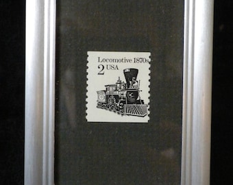 Framed postage stamp, Locomotive stamp, collectible postage stamp, appreciation gift, thank you gift, U.S. postage
