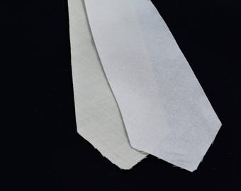 PRE-CUT 3" wide - 2 layer cotton + wool necktie interfacing / interlining, AC Ter Kuile, finest available, Made Netherlands