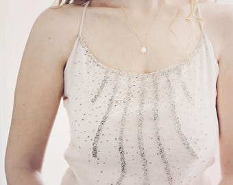 Pearl Wedding Jewelry - Bridal Necklace Pearl - Pearl Jewelry - Rough Diamond Jewelry - Ivory Pearl Necklace - Pearl Wedding Necklace