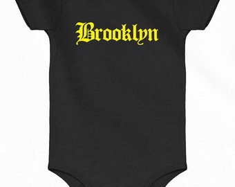 Baby Brooklyn One Piece - Gothic NYC Infant Romper - NB 6m 12m 18m 24m - New York City - Brooklyn Baby - 3 Colors