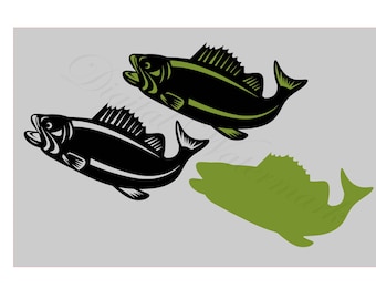 Largemouth Bass SVG and Studio 3 Cut File Cutouts Files Logo Stencil for Silhouette Cricut Decals SVGS Decal Fish Sport Ornament Decoration