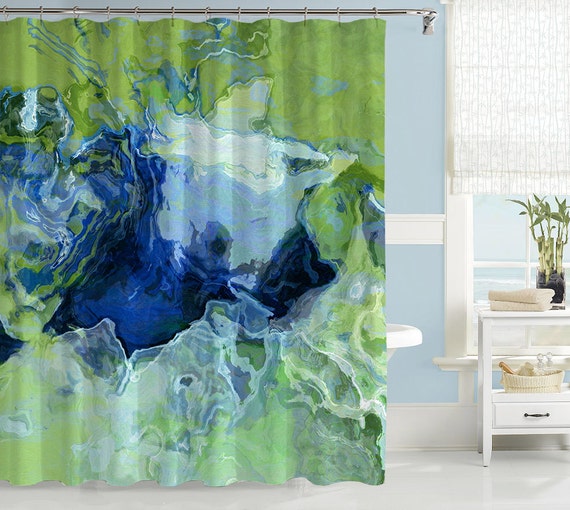 Abstract art shower curtain contemporary bathroom decor