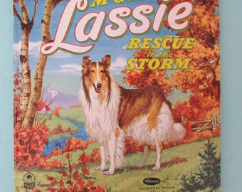 MGM's Lassie Rescue in the Storm 1951 Whitman Cozy Corner Book Free Shipping
