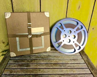 Vintage 16mm (800ft.) Film Reel Canister Case Shipping Box Mailer