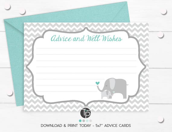 ELEPHANT ADVICE CARD Instant Download Advice to Mom Card