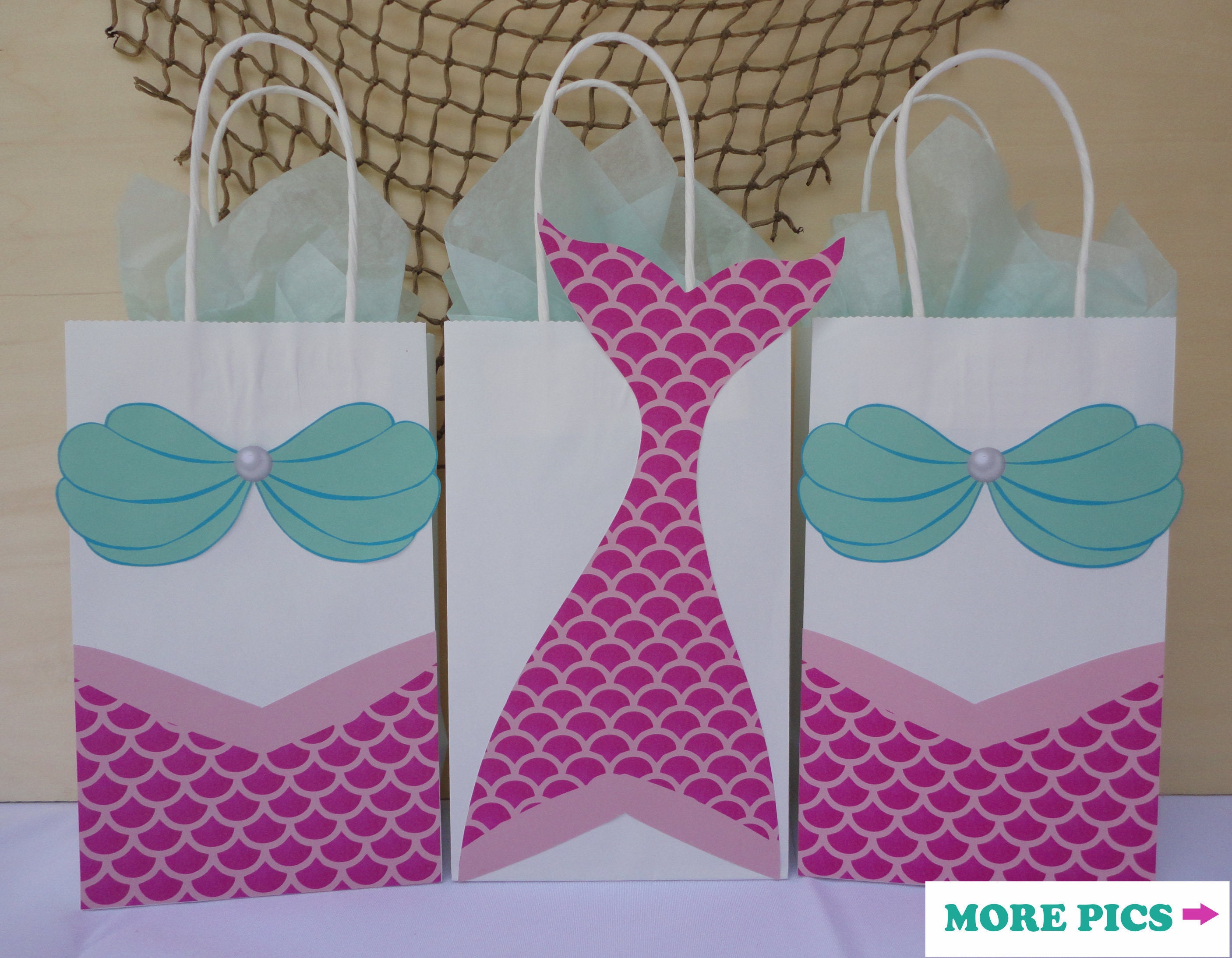 Mermaid party favor bags mermaid birthday party supplies 