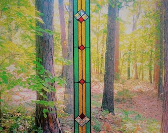 Stunning stained glass panel gift stained glass window panel home decor suncatcher glass art