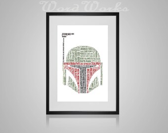 Personalised Star Wars Boba Fett Word Art