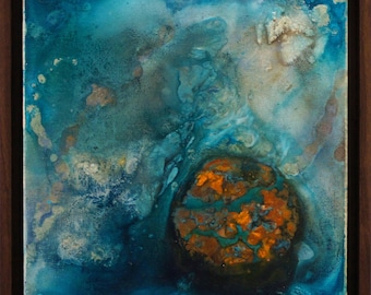 Anchondrite - Original Abstract Art Mixed Media Painting Elegant Organic Artwork Framed Modern Art by Renowned Artist Paul Redd-Butterfield