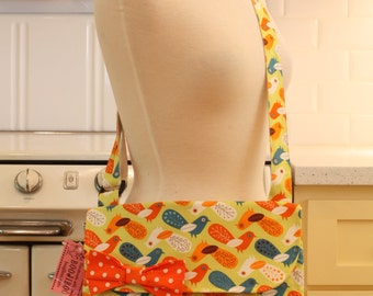 Messenger Bag Birds on Green Cross Body Bag Purse