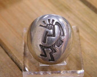 Men's Sterling Silver Kokopelli Ring Size 11