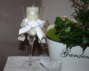 Candle glow charm atmosphere footed