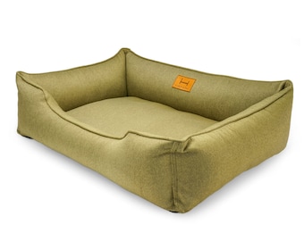 Eco-friendly large dog bed / Dreamer Olive Cozy Washable Cushion For Puppy / Removable cover green bed for weimaraner