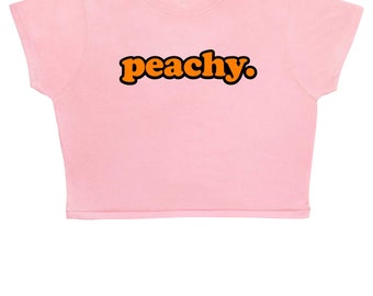 FREE UK Shipping Peachy ∘ Crop Top ∘ Unisex ∘ Kawaii ∘ Grunge ∘ Pastel Pink Blue Yellow ∘ Tumblr ∘ Instagram