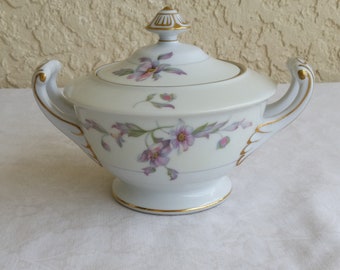 Silver Poppy by Sango Japan Sugar Bowl