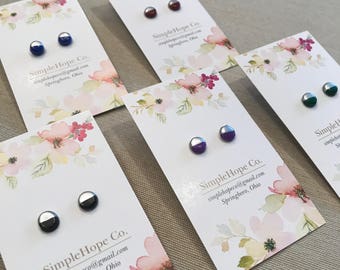 Bold Two-tone Stud Earrings