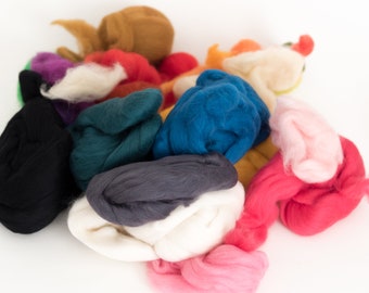 Wool Merino Wool Roving Felting Spinning Fiber Mixed Bag 8oz