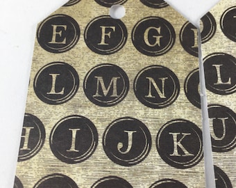 Type Writer Key Tags - set of 7