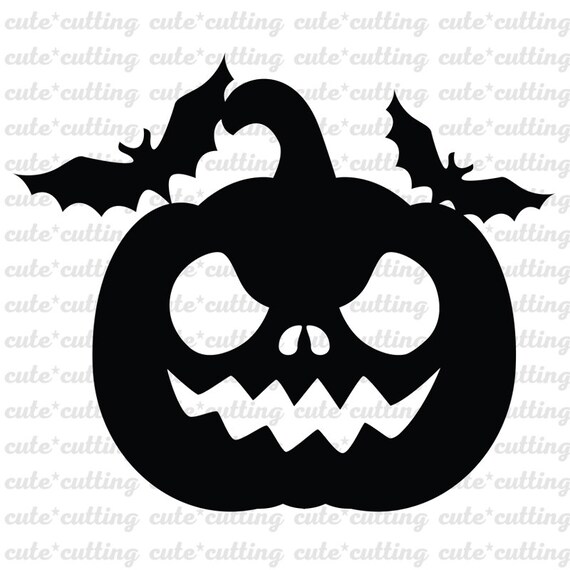 Sale Halloween pumpkin and bats svg dxf jpeg cutting files for