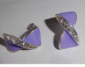 Lovely Lilac and rhinestone earrings
