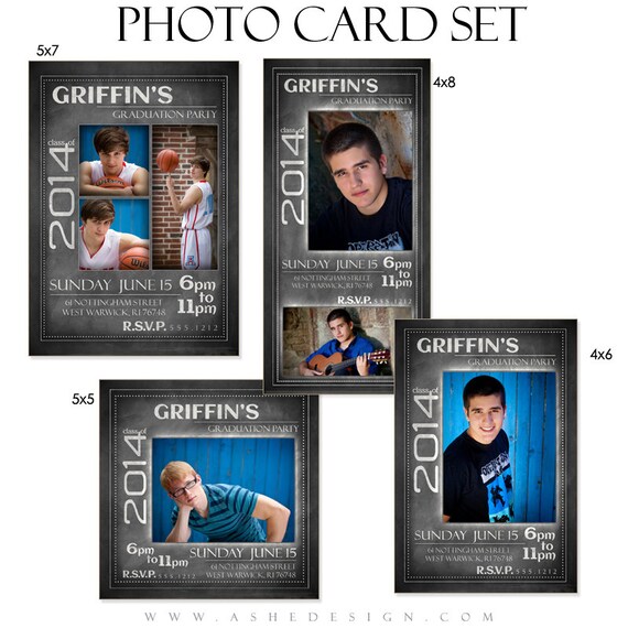 Senior Boy Photo Card Set CHALKBOARD SENIOR BOY 2014 4