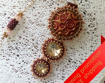 Burgundy Necklace, Burgundy And Gold Necklace, Burgundy Beaded Necklace, Burgundy Necklace Gold, Burgundy Statement Necklace