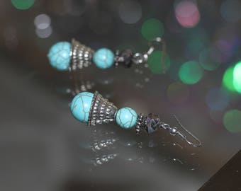90's Turquoise Dangle Drop Earrings