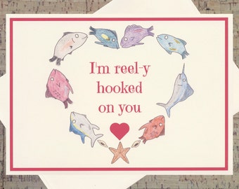 Romance Card, Funny Love Card, Valentines Day Card, Funny Valentine Card, Valentine Card, Cute Valentine Card, Pun Card, Fish Card