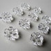 15mm (size 24) Clear Transparent 2 hole flower shaped button, sewing, knitting, crochet, 6 pieces or 10 pieces, floral button,plastic button