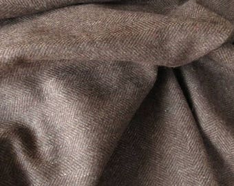 Brown Tweed Wool Fabric By The Yard