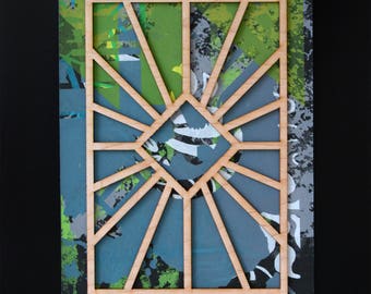Laser Cut Layered Screen Print 'Rays' 5"x7"
