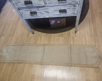 Burlap and Lace Table Runner 70inches L