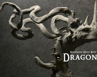 Dragon bust - Limited Edition - Handmade Resin Bust - Size : 9 in