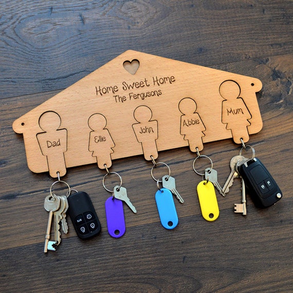 Family Keyring Hanger Hooks for Keys Housewarming New Home