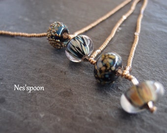 NES'spoon necklace Lampwork