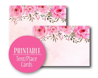 PINK Tent Cards Digital Food Label Pink Name Tags