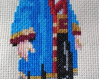 Guybrush Threepwood finished cross stitch