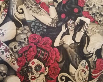 Made to Order- Sugar Pin-up handkerchief with microfiber- Scrap Fabric 8"x8"