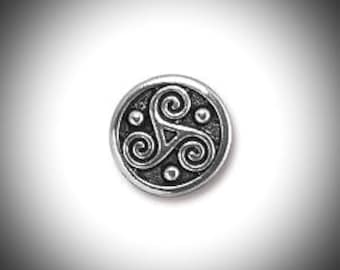 Triskelion Lapel Pin Celtic Boutonniere Silver Triskele Tie Tack, Groomsmen Gift Celtic Jewelry Outlander Voyager Lapel Pin