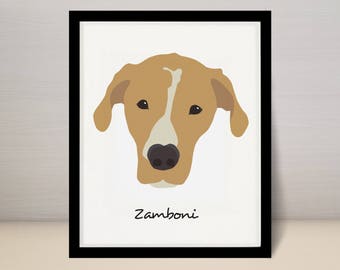5" x 7" Custom Pet Portrait Illustration, Dog Portrait, 5x7 print