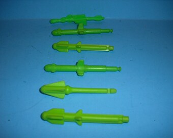 Vintage Hasbro GI Joe ARAH 6 Green Missiles/Rockets For 3 3/4 Action Figure GI Joe Vehicles